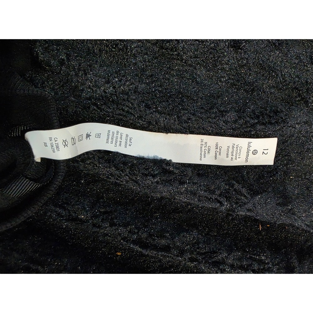 Lululemon Chill On Pullover Perfect Crewneck Sweatshirt Black Cotton Relax Sz 12 - Picture 10 of 10